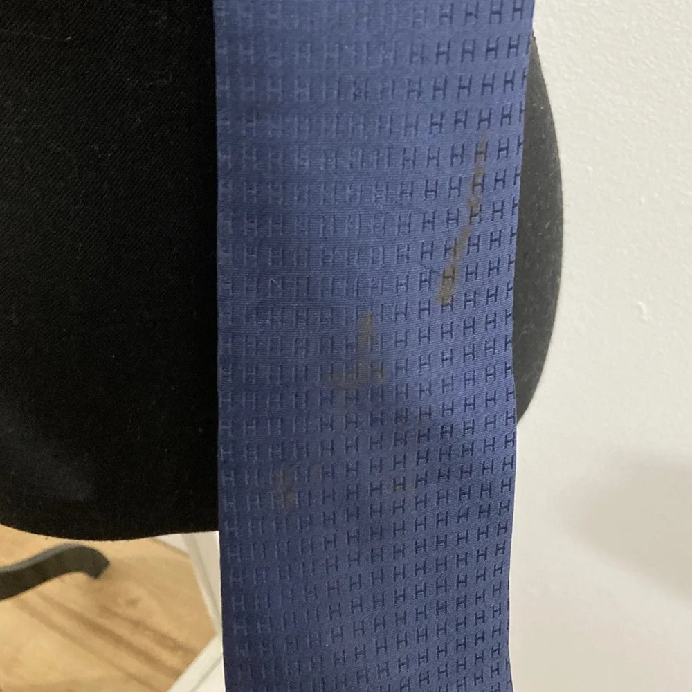 Hermes Classic Blue Silk Tie